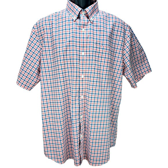 L.L. Bean Mens Traditional-Fit Short Sleeve Button-Down Shirt Large - Picture 1 of 6